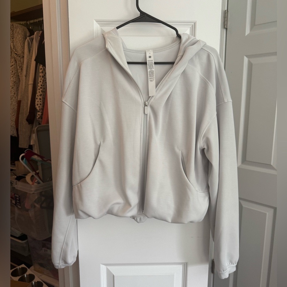 Lululemon Athletica White Softstreme Full-Zip Hoodie